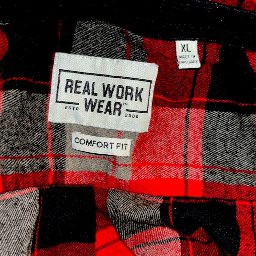 Kids Real Work Wear Buffalo Plaid XL Flannel Shirt
